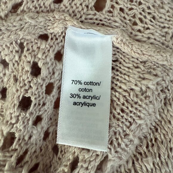 Maurices Womens Open Front Crochet Cardigan Pink Sweater Size M - Picture 11 of 12